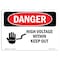 Signmission OSHA Danger Sign, 7" Height, 10" Width, Rigid Plastic, High Voltage Within Keep Out, Landscape OS-DS-P-710-L-1337 - alternate 1